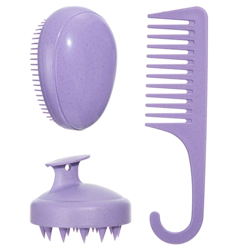 3 Chiếc Massage Da Đầu Dầu Gội Chải Trứng Hình Tròn Lược Làm Tóc Tóc 918D