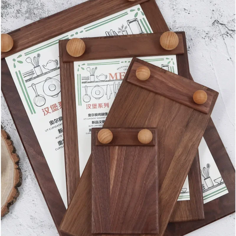 Black Walnut Multi-functional Display Rack Western Restaurant Menu Clip Sketch Drawing Board Milk Tea Catering Food Display