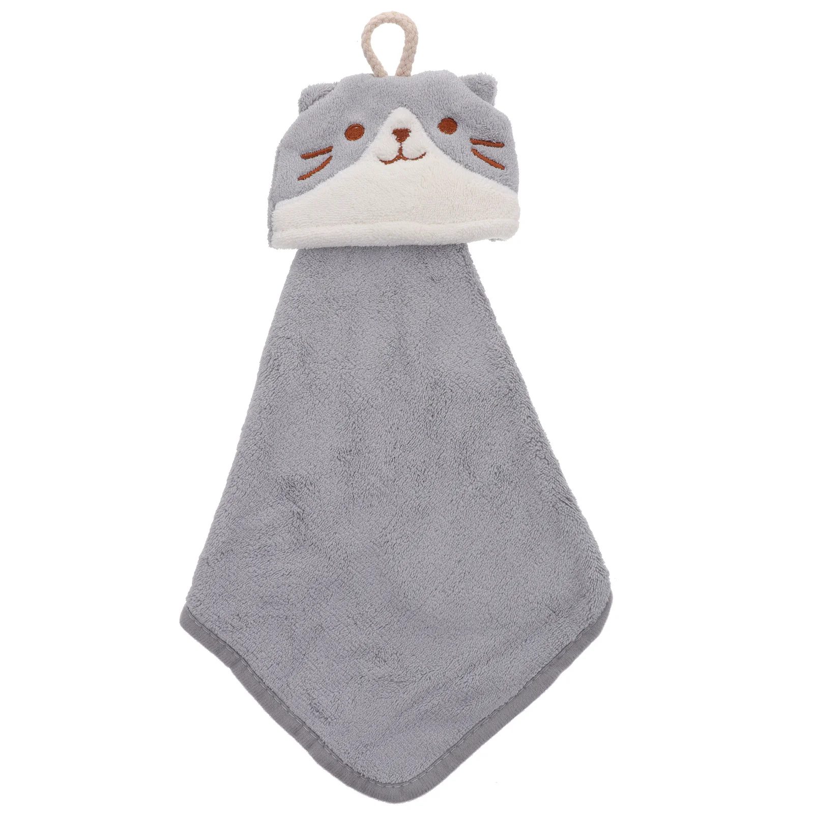 

Coral Fleece Hand Towel Hanging Loop Kitchen Bathroom Water Absorbent -Dry Hand Drying Towel for Home School Travel