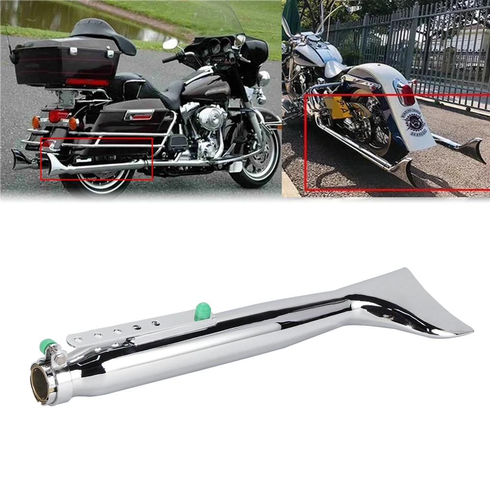 Left Right Side Motorcycle Exhaust Pipe Universal Fish Tail For Bobbers Racing Bike Chopper Cafe Racer Vintage Silencer