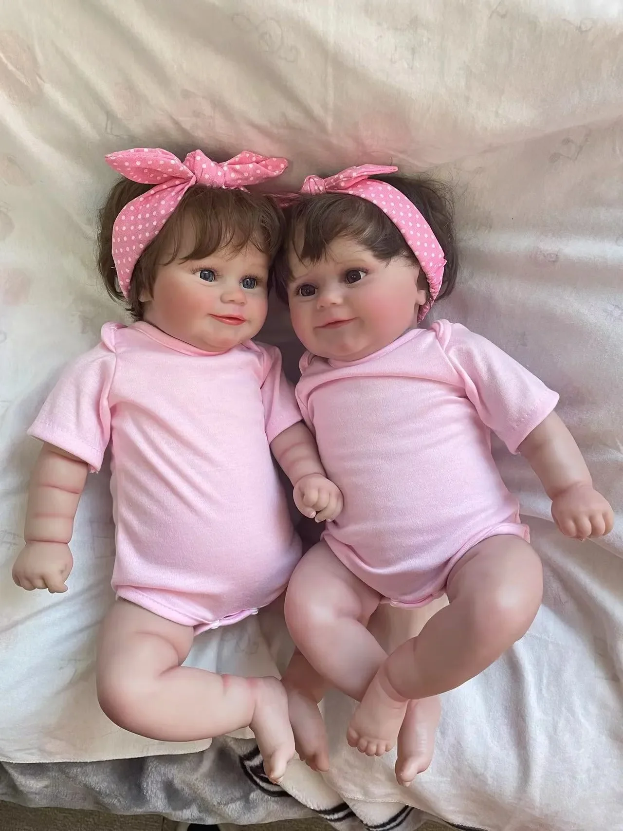 Clearance 50CM Maddie Reborn Baby Girl Doll Soft cloth body Lifelike Real Hand-Root Hair Baby Children's Toy Xmas Gifts