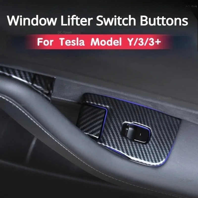 Fensterheber-Schalterabdeckung für Tesla Model Y/3/3+ Highland Ausstattungsrahmen Tastenaufkleber 2017-2024 Auto-Innenausstattung Zubehör – Detail 9