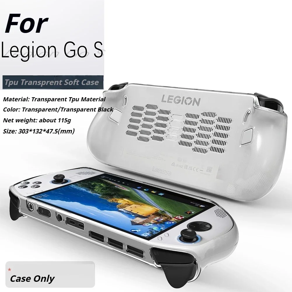 

For Lenovo Legion GO S Game Console TPU Transparent Case Shockproof Anti-Drop Clear Protective Cover Game Console Accessories