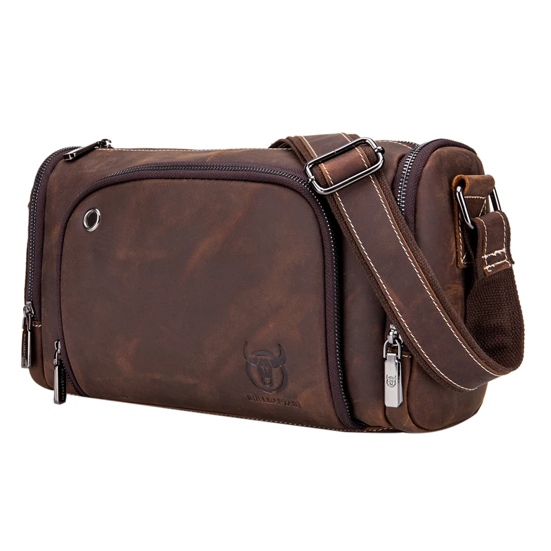 

BULLCAPTAIN Brand Retro Men's Natural Leather Office Messengerbag Large Capacity Leisure Travel Shoulder Bag Briefcase