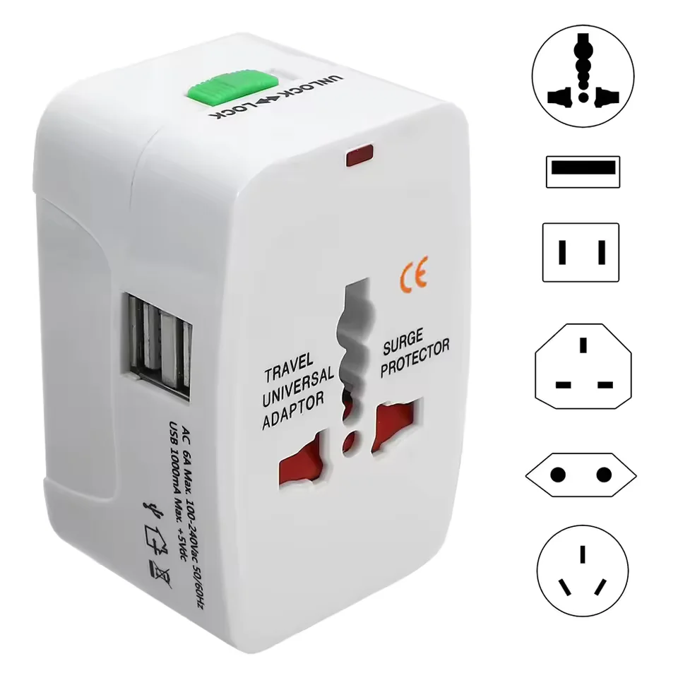 Adaptador de Viagem Universal com 3 USB PD 20W