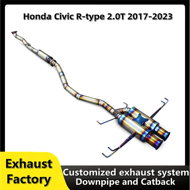 For Honda Civic R-type 2.0T 2017-2023 customized titanium alloy  high flow performance  exhaust system catback