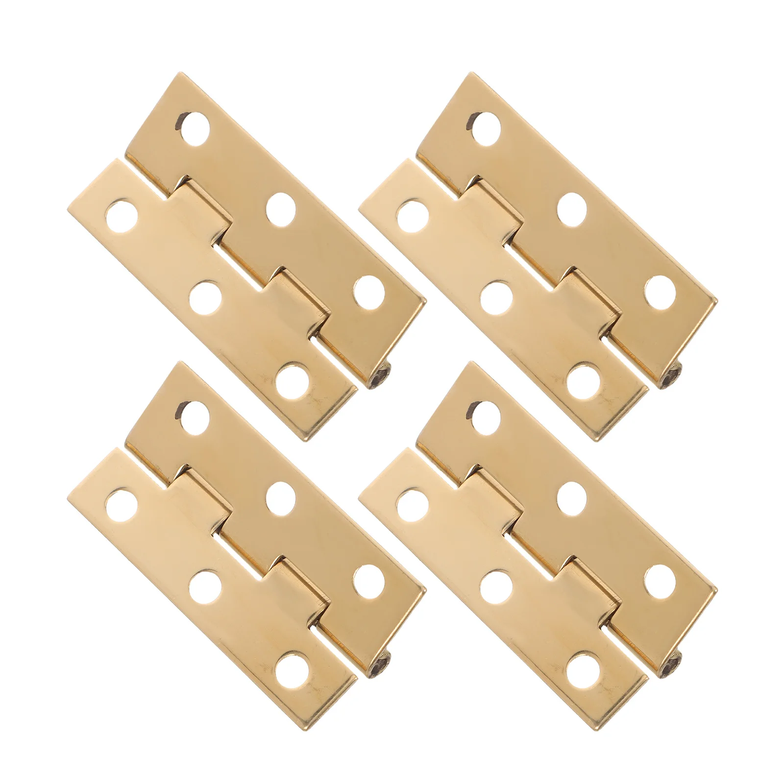

4pcs Copper Cabinet Hinges Mini Pure Copper Flat Hinge For Kitchen Wardrobe Closet Furniture Compact Corrosion Resistant Heavy
