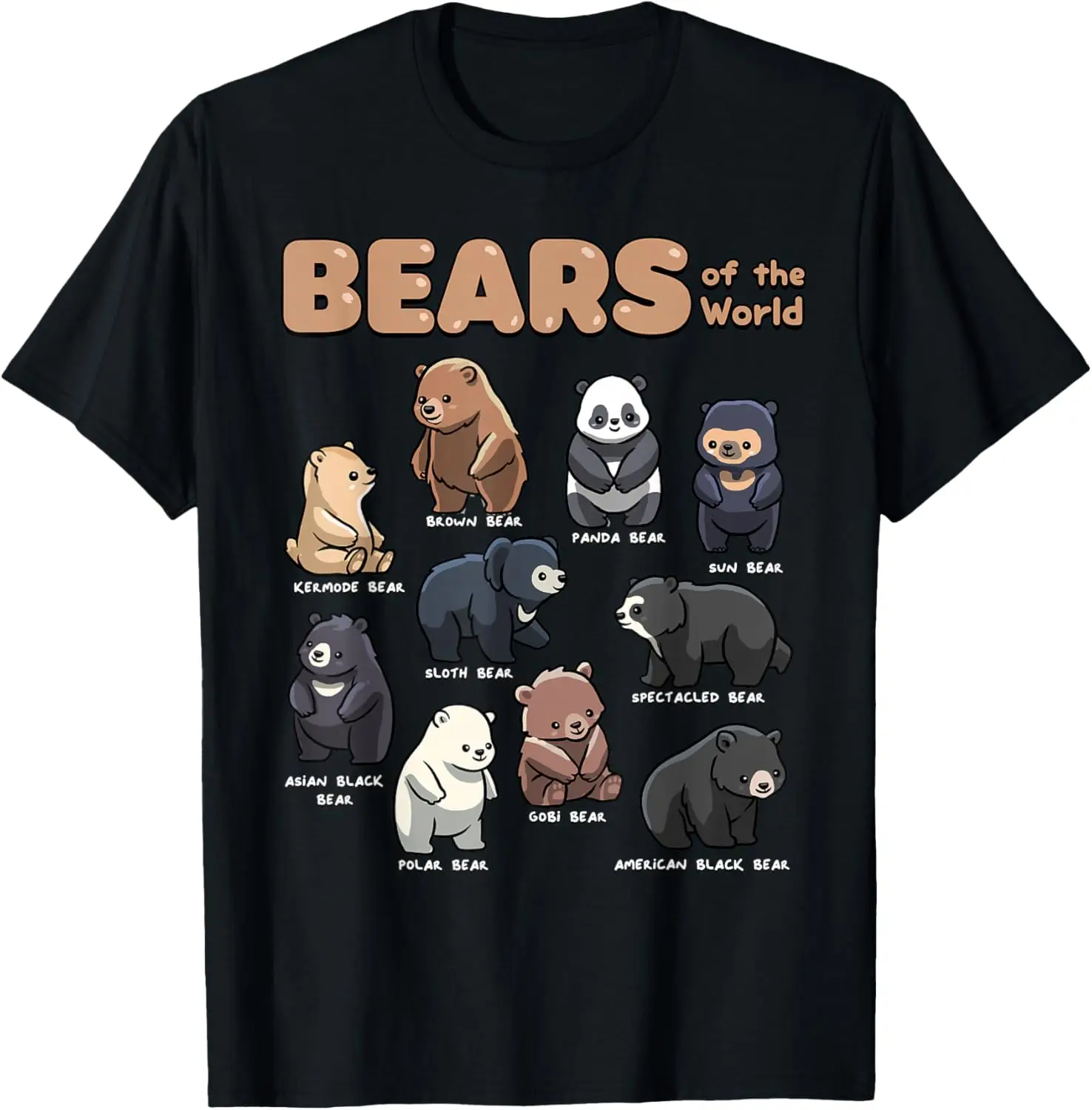 

Футболка с рисунком медведей мира, хлопковая футболка с короткими рукавами и рисунком животных для любителей зоокера