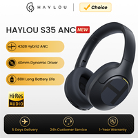 HAYLOU S35 ANC Wireless Bluetooth 5.2 Headphones 42dB Over-ear Noise Cancellation Headsets 40mm Driver 60H Playtime Earphones