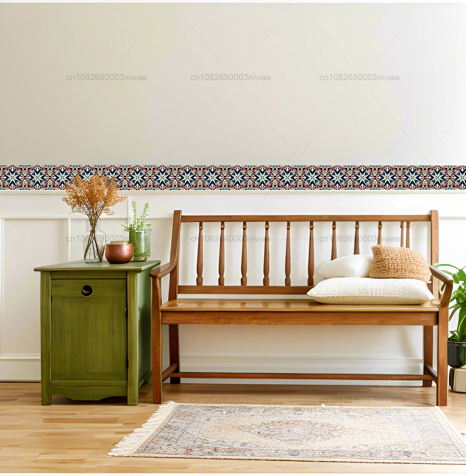 Self-Adhesive Corner Line Tile Stickers Wall Border Sticker DIY Kitchen Bathroom Decorative Waistline Wall Sticker