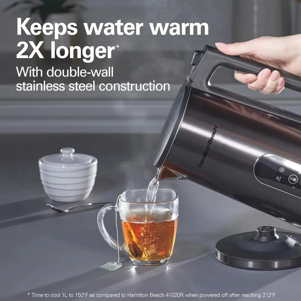 OUIO Digital Temperature Control Electric Tea Kettle, 1.7L, 5 Preset Modes + Keep Warm, Rapid Boil 1500W, BPA Free.