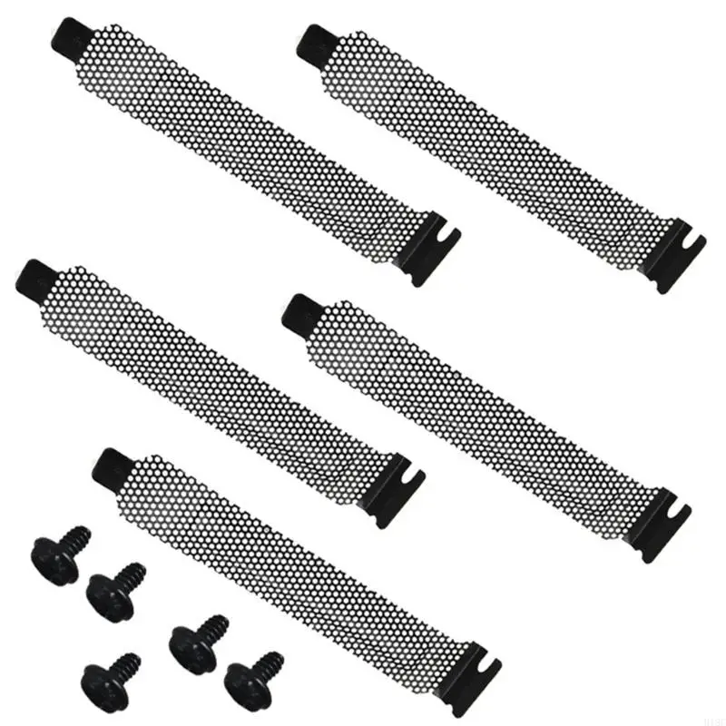 

5pcs PCI Cover Cover Dust Filter Blanking Plate Hard Steel с винтами для ПК