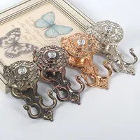 Large Size Alloy Curtain Rod Wall Hooks Diamond Inlaid Curtain Hangers Household Wall Hooks Window Decoration Accessories