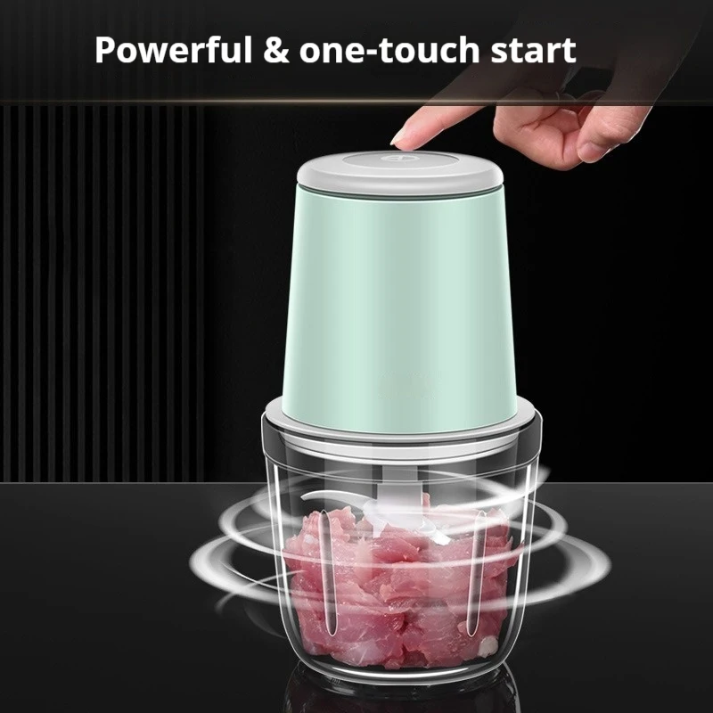 

Wireless Rechargeable Electric Meat Grinder USB Food Chopper Kitchen Processor for Baby Crusher 300/600ml Two Cups