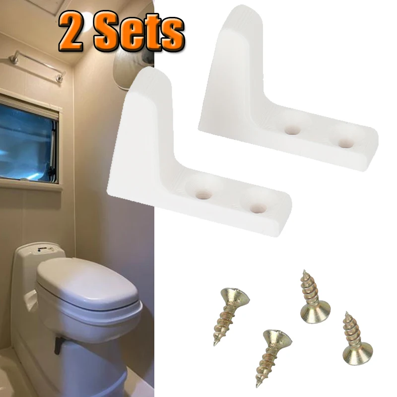 2 Set Creative RV Toilet Seat Stabilisers Wobbly Loose Buffers Bumpers Stop Slipping Sliding And Screw White Plastic For Caravan