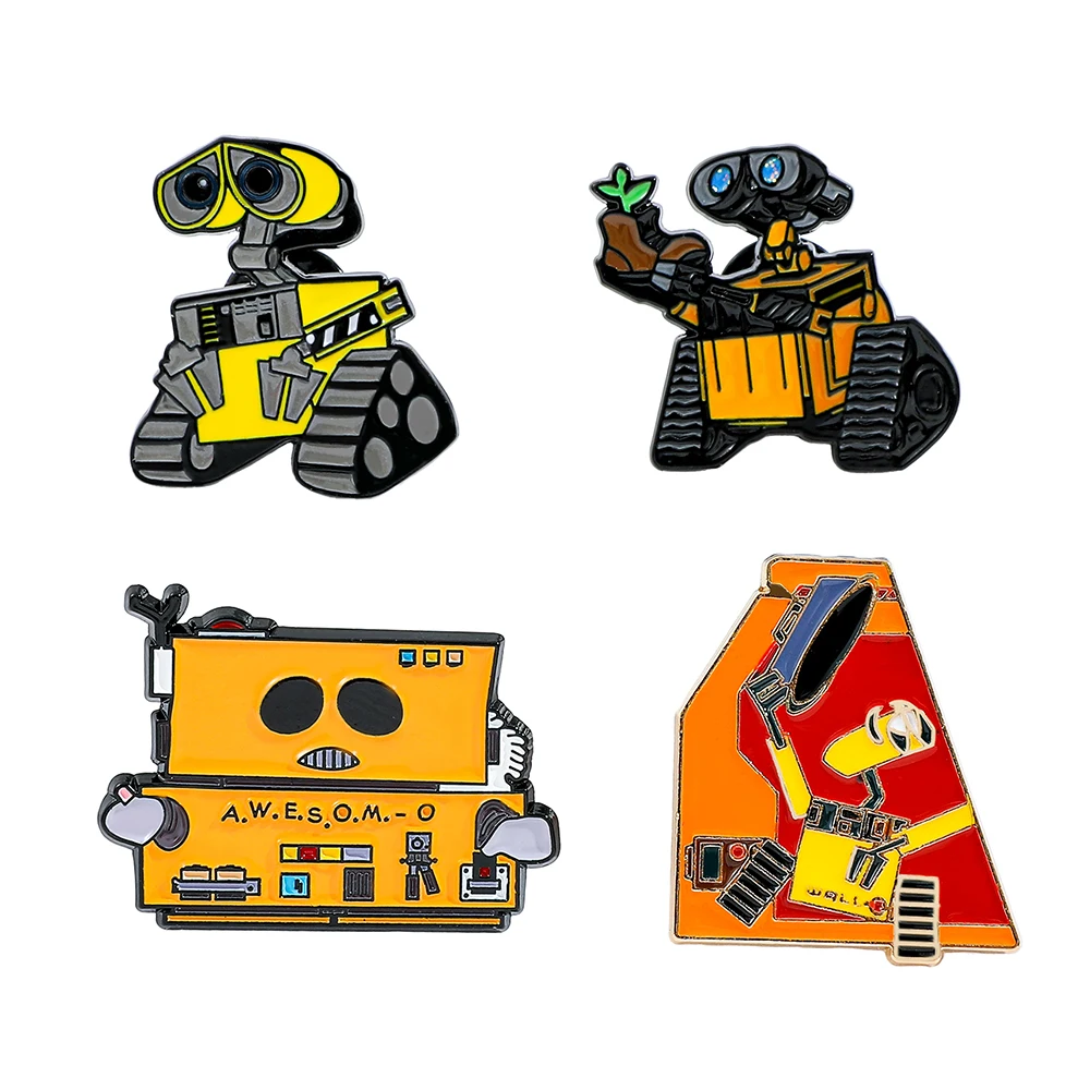 ديزني Wall-E EVE روبوت شارات معدنية دبابيس التلبيب حقيبة الظهر ملحق شخصية كرتونية زينة فكرة هدية العيد #1