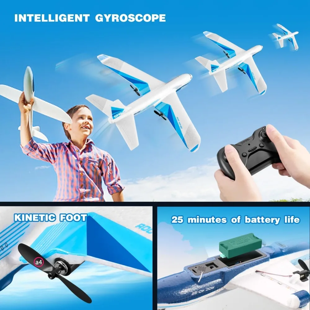 Avião de controle remoto 4DRC para crianças e adultos, avião RC G2 para iniciantes, modelo de jato pronto para voar