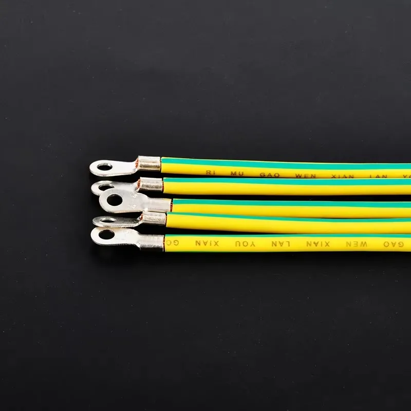 20 pcs BVR Yellow-Green Solar Photovoltaic Grounding Wire  Terminals 10/12/14 AWG Copper PV Cabinet Bridge Leakage Earth Cable