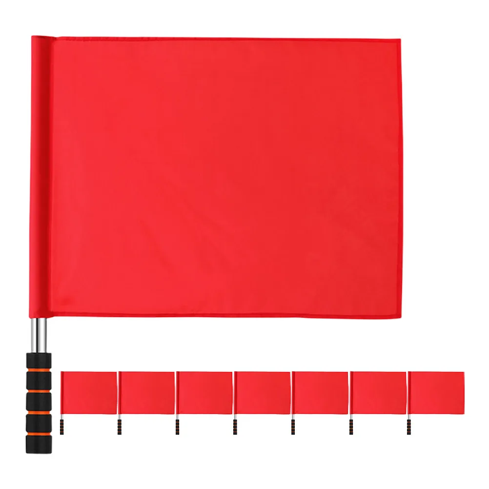 

Набор из 8 красных ручных сигнальных флагов для спортивных мероприятий: стартовые флаги для футбола, легкой атлетики, волейбола, контроля дорожного движения, обеспечения безопасности на железной дороге