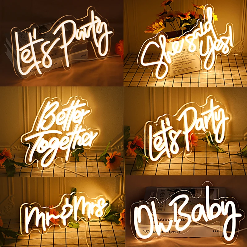 

Happy Birthday LED Neon Sign Light for Wedding Birthday Party Wall Decoration Gift Room Decorate Custom Night Lights