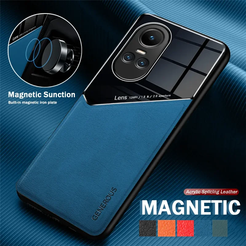 

Shockproof Case for OPPO Reno 11 10 Pro+ Plus 8 8T 5G 4G Protective Cover Magnetic Holder Coque Fundas Shell Capa