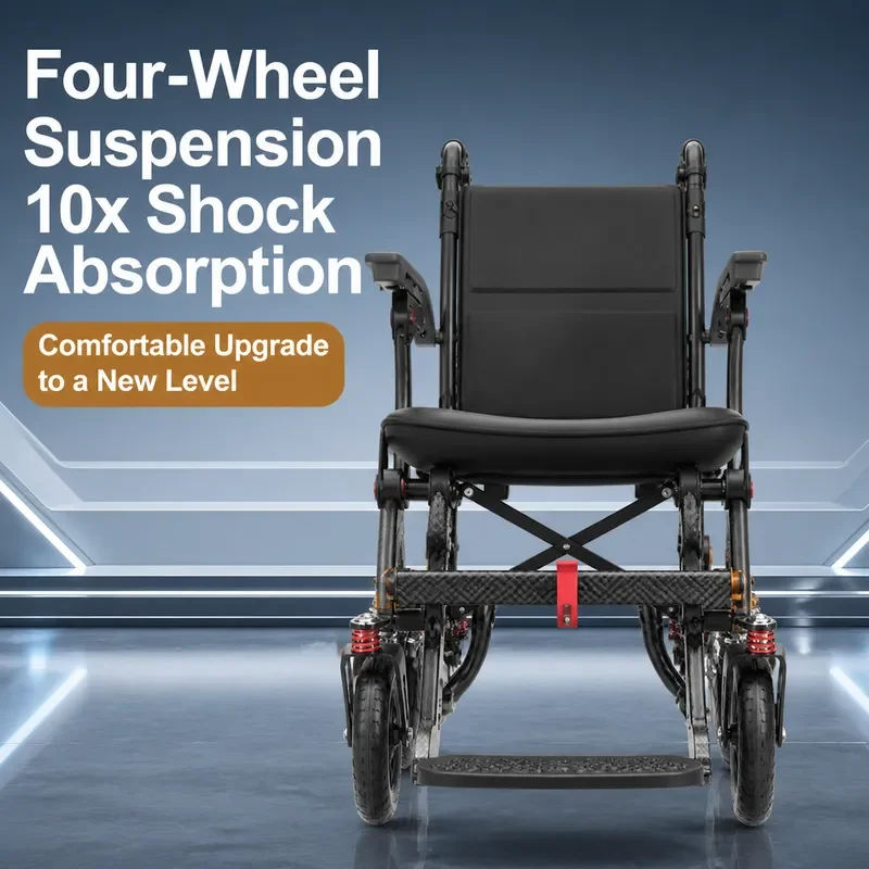 High Grade Shock Absorption Comfortable Wheelchair for Elderly Folding Light Small Disabled Multi Functional Hand Push
