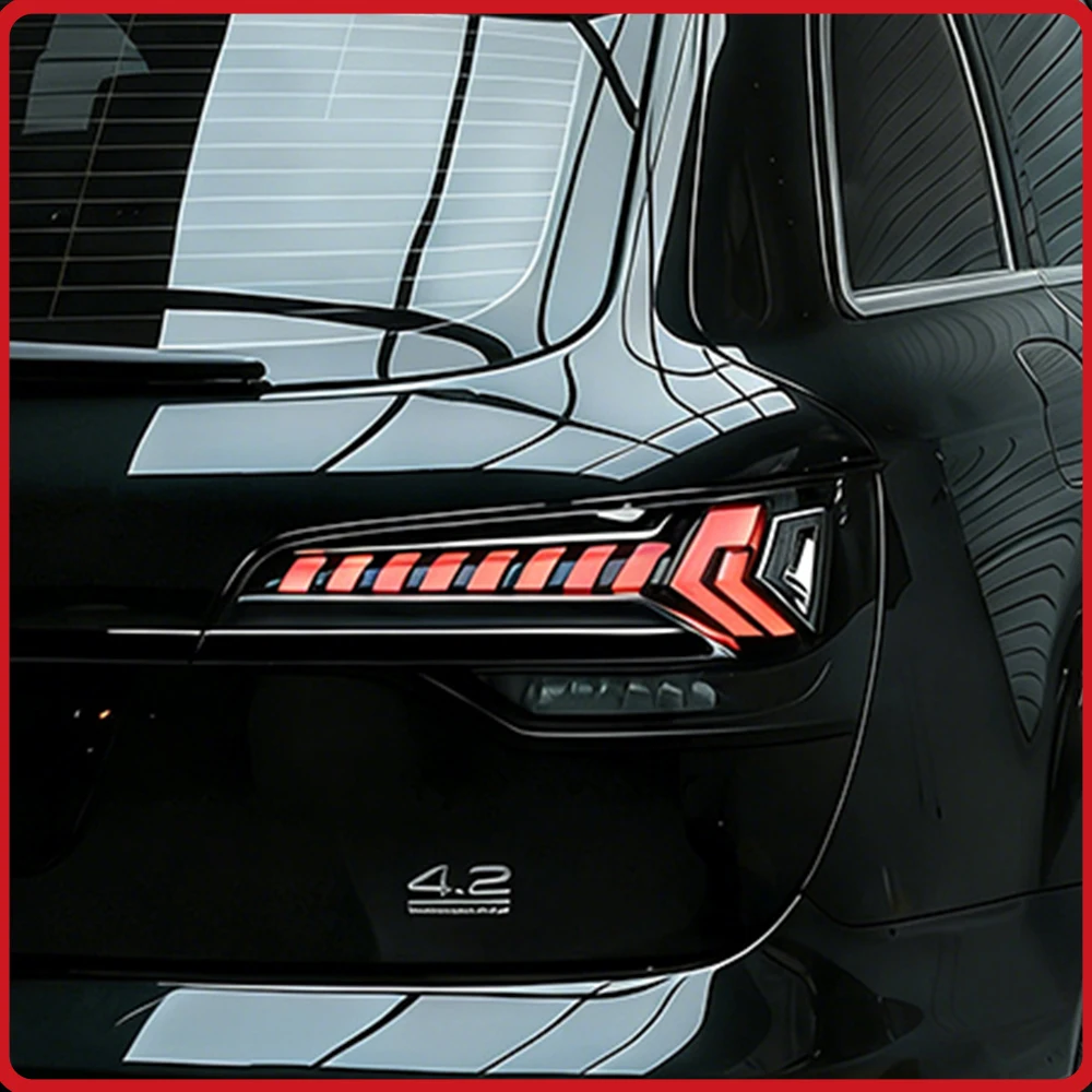 

Для Audi Q7 4L 2006-2015: Комплект задних фонарей с LED-подсветкой, эффектом запуска, динамическим указателем поворота, Plug and Play, черно-красный