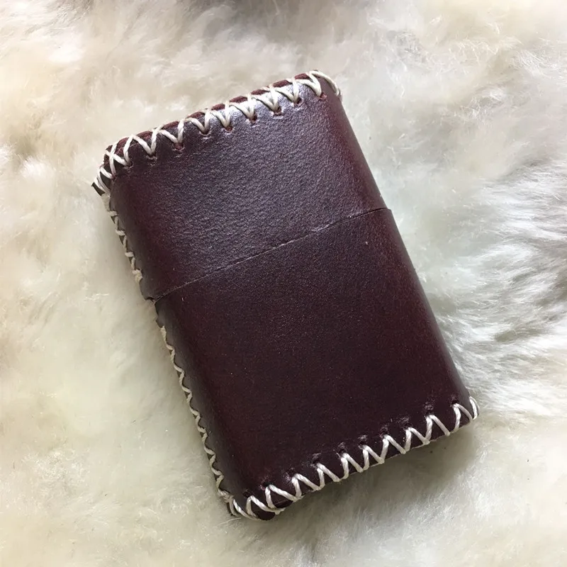 Genuine Leather Lighter Case Cowhide Custom Protective Sleeve Lighter Storage Holster Belt Bag Handmade for Zippo Lighter Shell