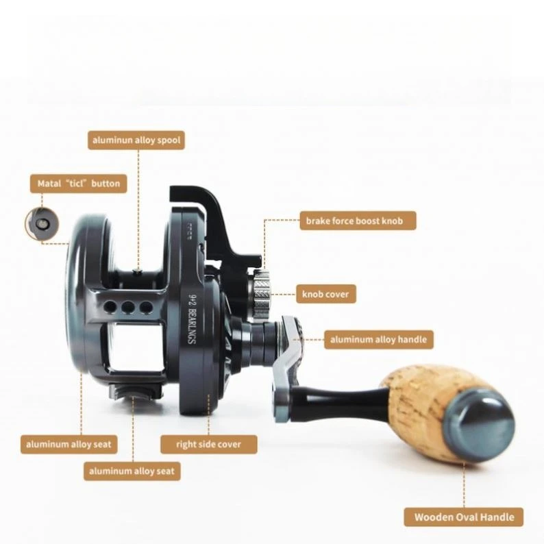 Top1 المعادن المحيط الصيد العلوي بكرة ماكس السحب 30 كجم Carretihad دي Pesca التقليدية بطيئة الانتقال عجلة الصيد المياه المالحة #6