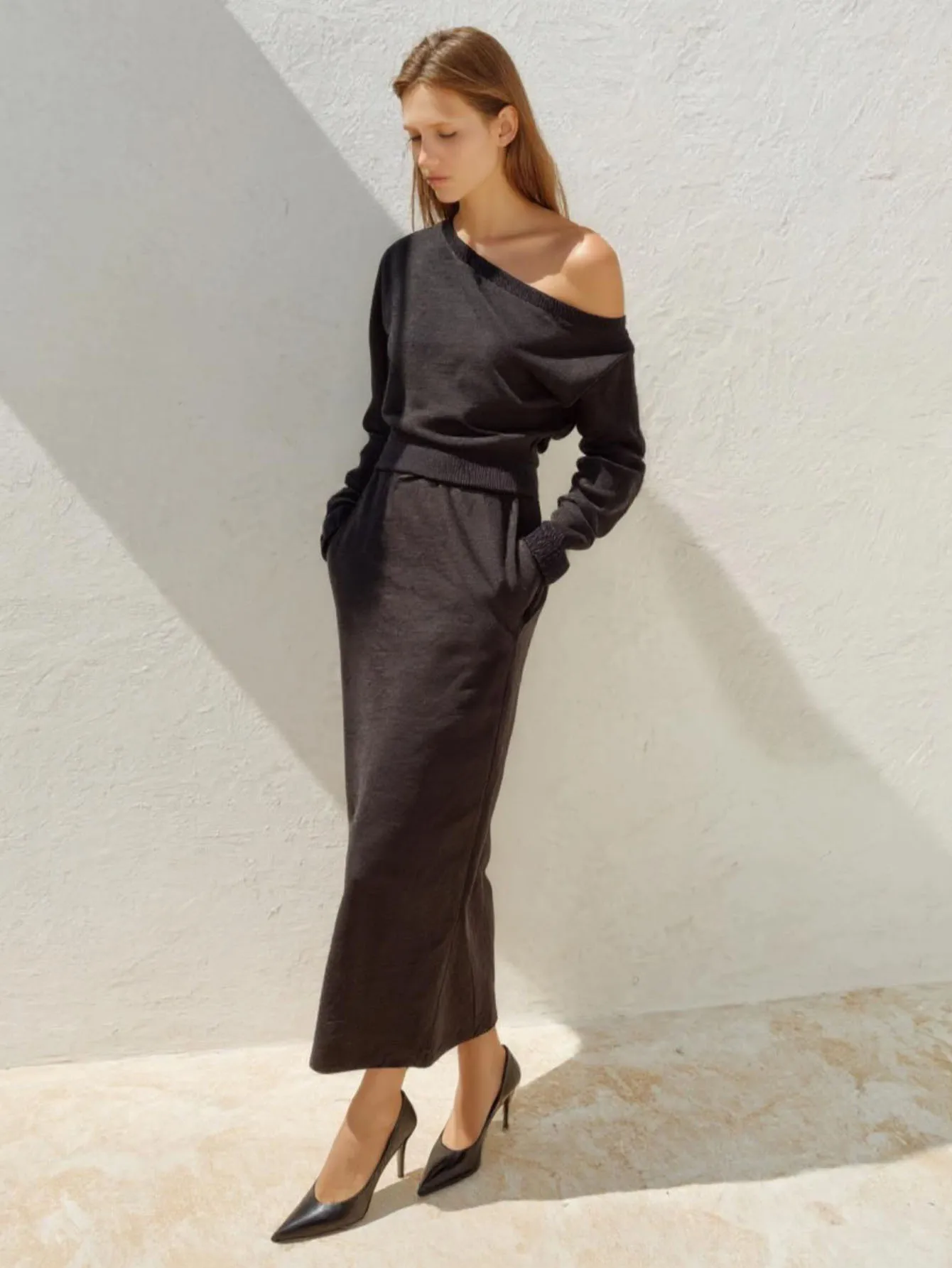 تي شيرت نسائي بأكمام طويلة وطبعة الفهد كاجوال بكتف واحد مريح للخريف والشتاء، قميص يومي #5