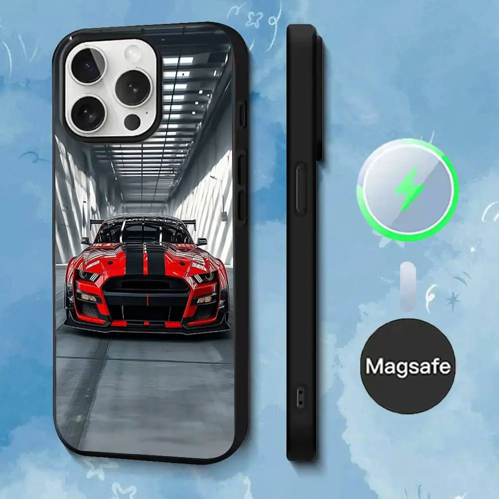 M-Mustangs 車載用スマホケース iPhone 17、16、15、14、13、12、11、Pro、Max、Plus、Mini、SE4、E対応 磁気マグセーフ ワイヤレス充電対応