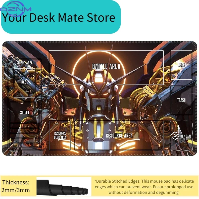 Futuristic Mecha Warrior XXL Keyboard Pad, Color Block Anime Robot Design Anti-Slip Locking Edge Gaming Desk Mousepad