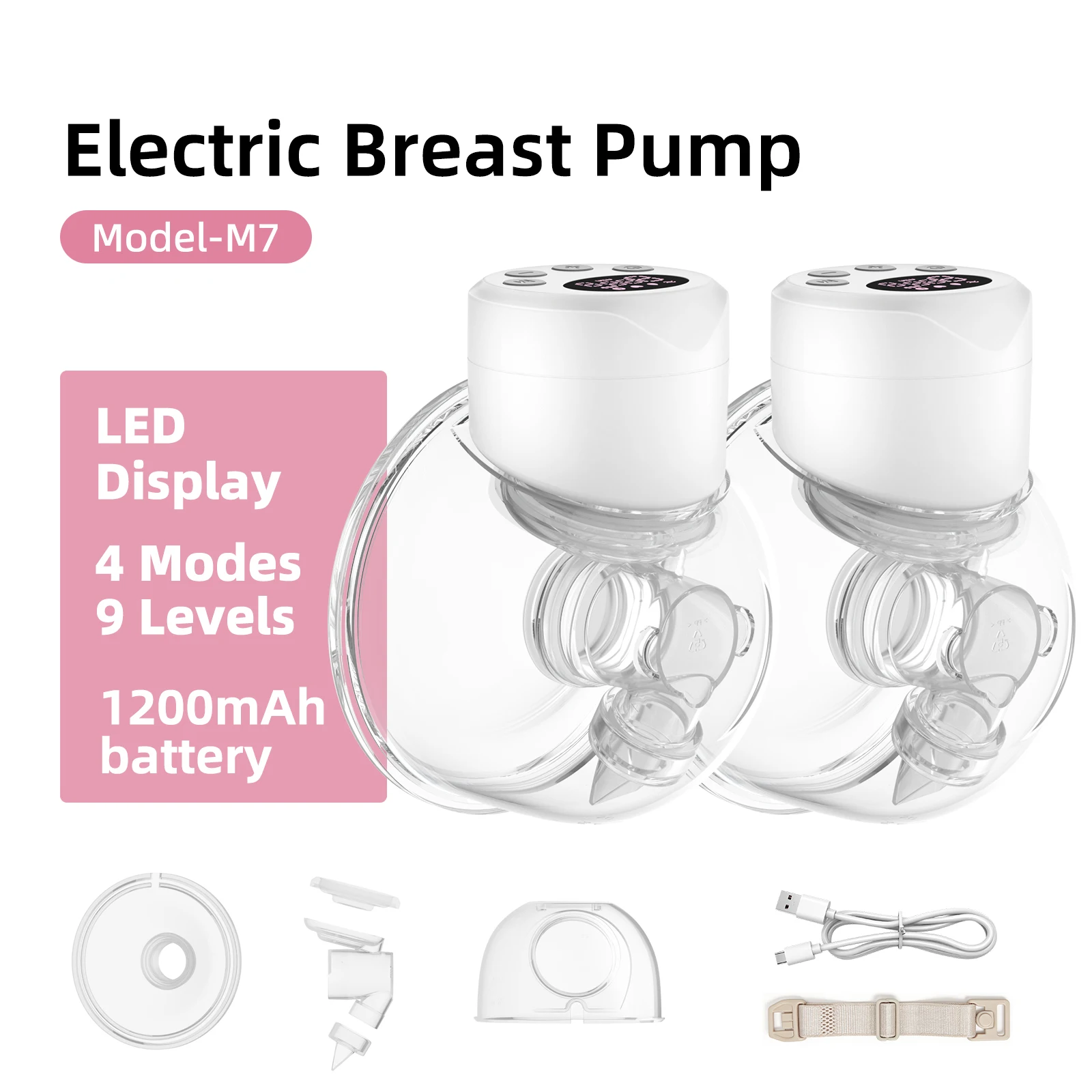 

Breast Pump Quick, Hands-Free Wearable & Wireless Pump, 4 Modes & 9 Levels Electric Pump Portable, Smart Display