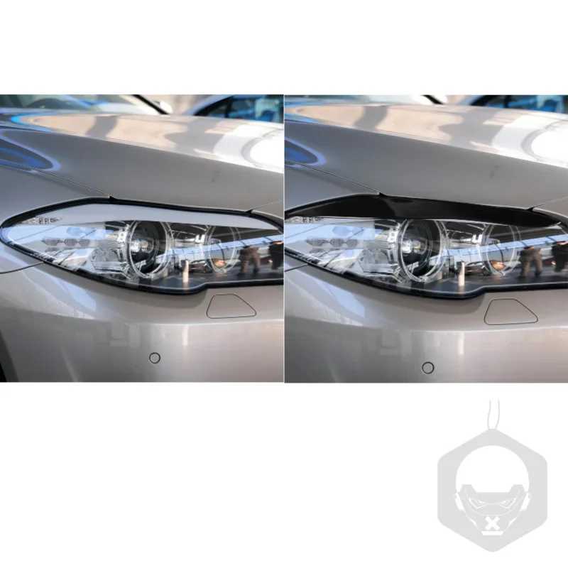 Auto Faro Sopracciglio Lampada Sopracciglia Decorazione Trim Copertura per BMW Serie 5 F10 2010-2013 Accessori Esterni Auto ABS Nero