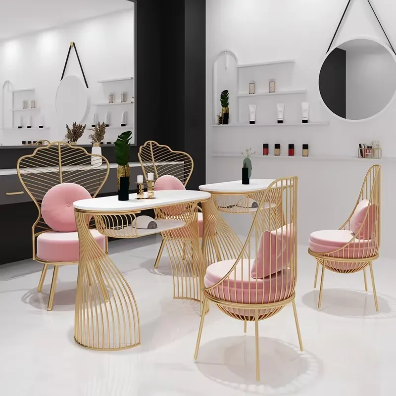 Luxury Modern Nail Desk Minimalist Aesthetic Premium Classic Nail Desk Trendy Beautiful Table De Manucure Salon Furniture