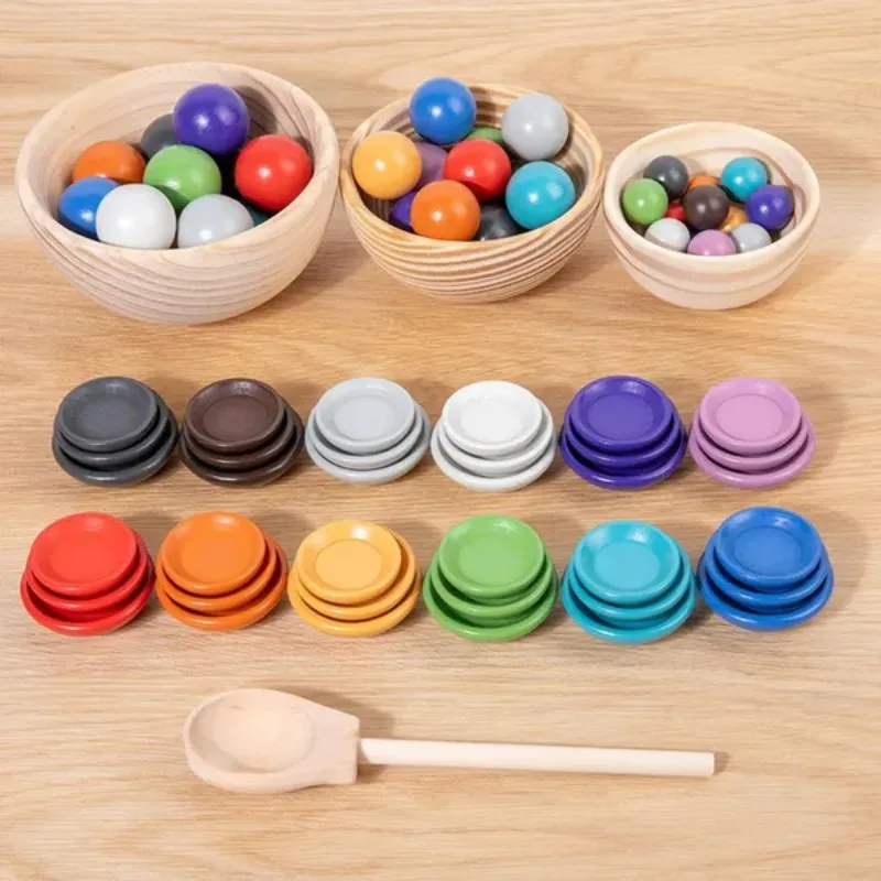 

Montessori Toy Puzzle Color Sorting Bowl Toy for Kid Fine Motor Skill Counting Matching Toy Early Learning Toddler Gift SUM