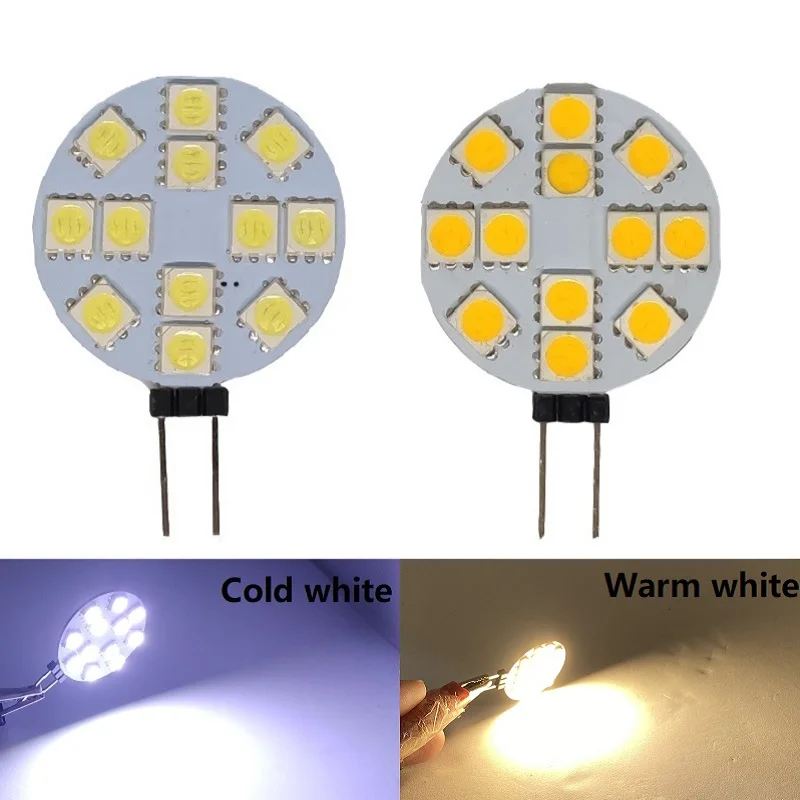 2PCS LED Lamp Bulb G4 180 Degree DC12V 5050 SMD 5W 2.4W 1.8W 1.2W Warm cold white Light Replace Halogen Lamp