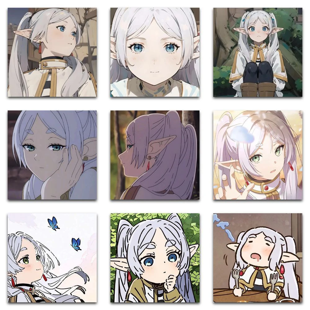 10/30/59 Uds. Pegatinas Kawaii de Anime Frieren Beyond Journey's End pegatina Scrapbooking portátil equipaje niñas calcomanía de dibujos animados