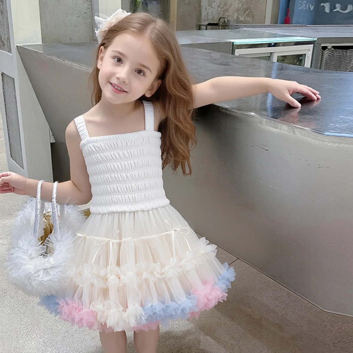 

Fluffy Rabbit Skirt Girl Baby Dress Super Immortal Cake Fluffy Gauze Birthday Party Children's Princess Dress Summer L524