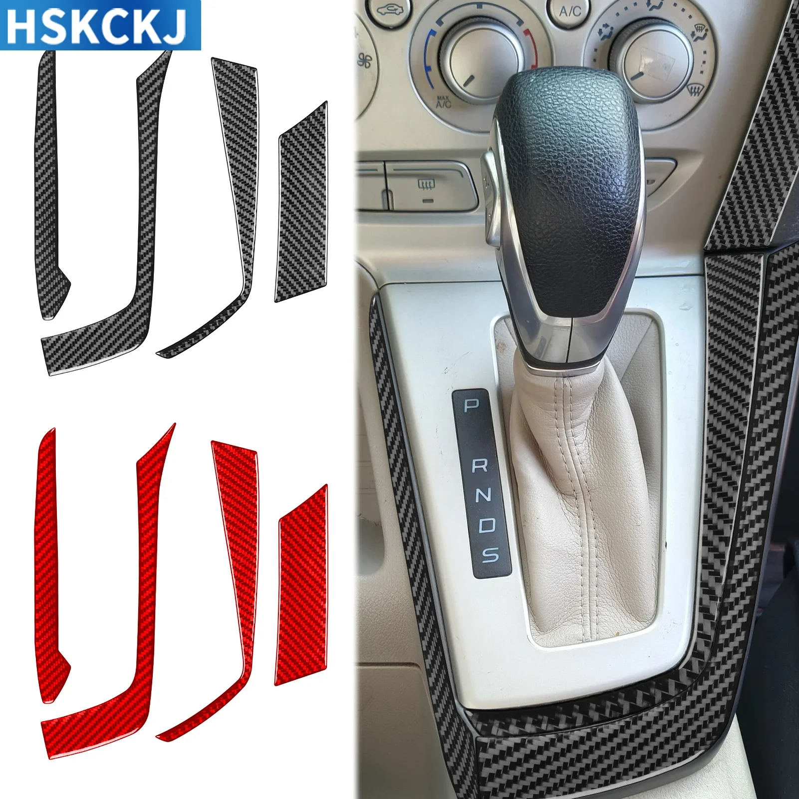 

Для Ford Focus 2012-2014 автомобильные аксессуары из углеродного волокна, коробка переключения передач, внешняя рамка, панель, накладка, наклейка, модификация интерьера