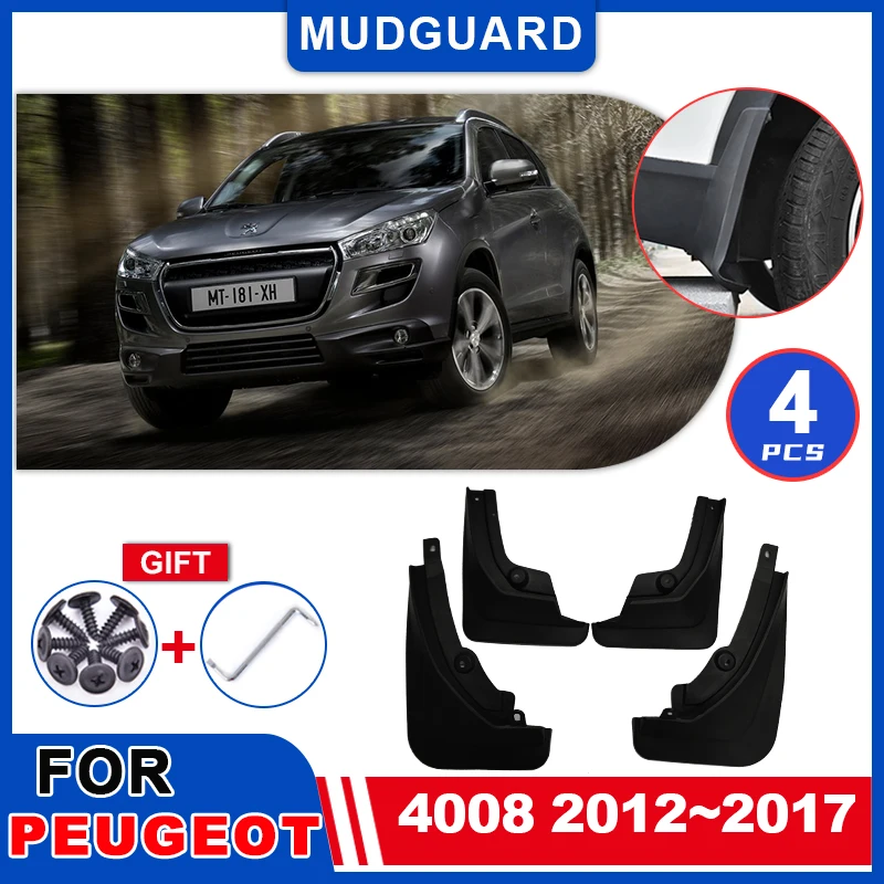 

For Peugeot 4008 2012~2017 2013 2014 2015 2016 Mudguards Mudflaps Fender Mud Flap Splash Mud Guards Cover Auto Parts Accessories