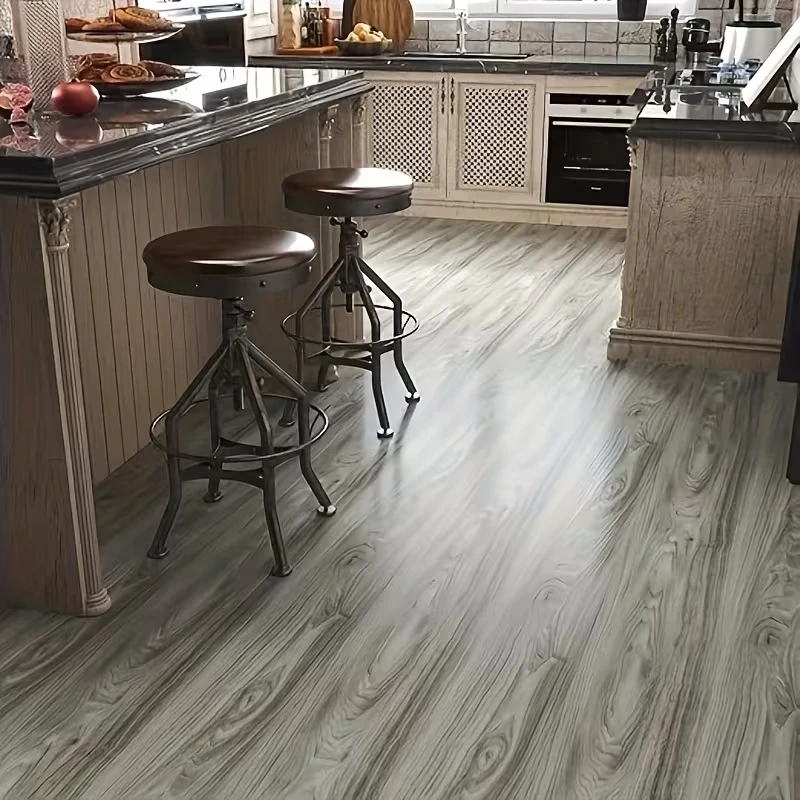 Thick Vintage Wood Grain Vinyl Anti-Slip Floor Stickers Peel and Stick Waterproof Tile Sticker for Kitchens Wall Decor Wallpaper