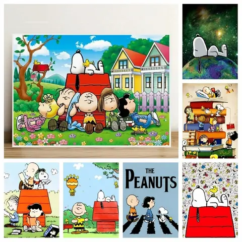 2026 New Cute Snoopy Cartoon Dog 5D DIY Diamond Painting Full Round Drills Mosaic Cross Stitch Handcraft Gift Home Decor