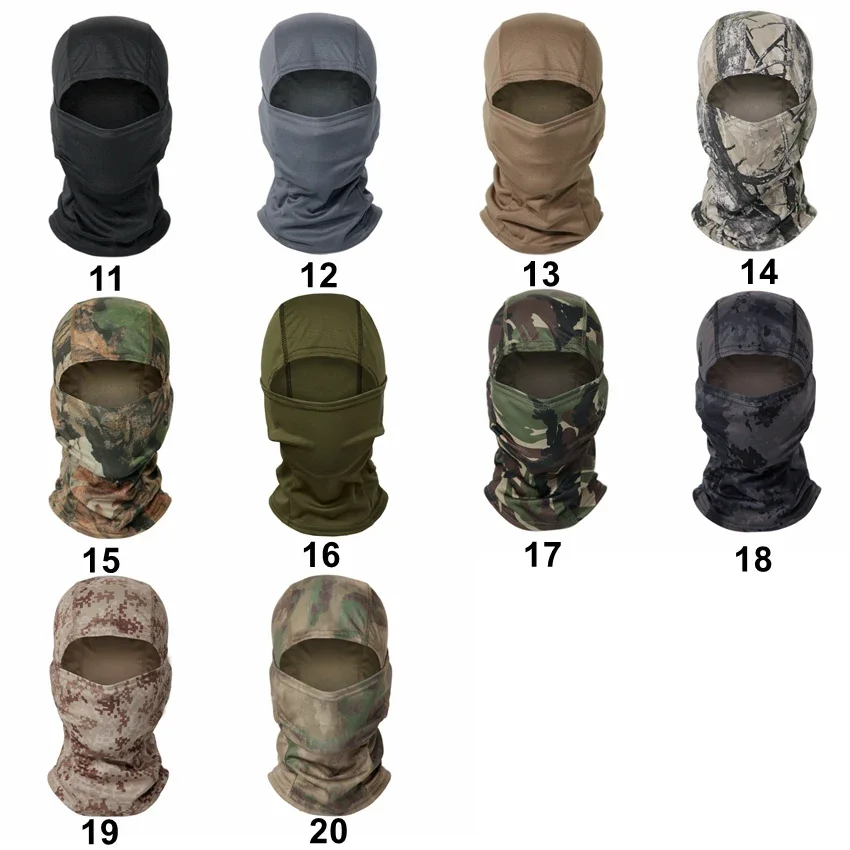 20 Farben taktische Sturmhaube Skifahren Bandana Voll gesicht Hals Schal Kopf Outdoor Jagd Wandern Armee Militär Fahrrad Radfahren Schal