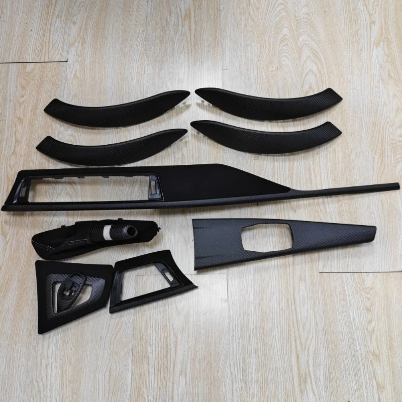 Style Dry Carbon Fiber Dashboard Decorative Interior Trim Kit Set for  M3 M4 3GT F30 F31 F32 F34 F35 F80 F83