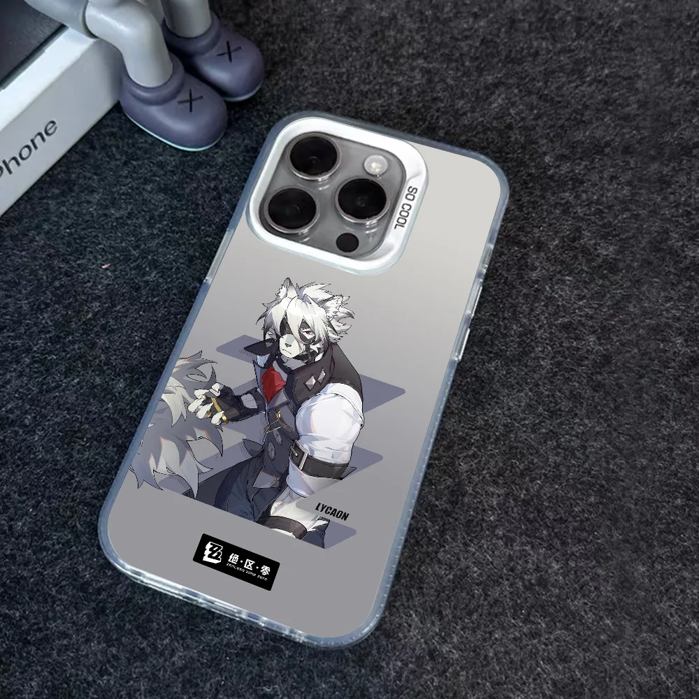 Zenless Zone Zero Von Lycaon Mousepad Custodia per telefono IMD Colore Argento Shell per IPhone 16 15 14 13 12 Pro Max Plus