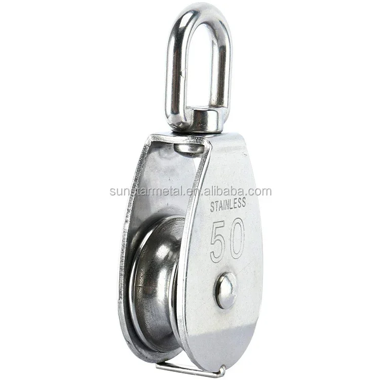 

304 Stainless Steel Heavy Duty Single Wheel Swivel Lifting Rope Pulley Block