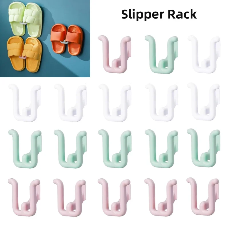 Slippers Rack No Punching Bathroom Simple Slipper Hook Toilet Drainage Rack Wall Mounted Bedroom Neat Storage Shoe Drying Rack