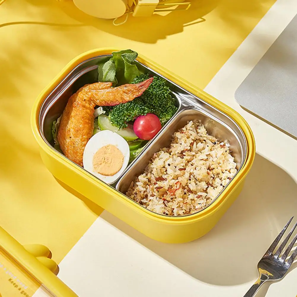 

Durable Bento Box Smooth Edges Lunch Box Micro-Wave Safe Little Yellow Duck Stainless Steel Lunch Box Heat Preservation