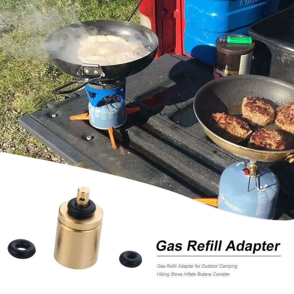 Adaptador de recarga de gás, recipiente de butano para acampamento ao ar livre, fogão, cilindro de gás, queimador, acessórios, mini válvula de inflação